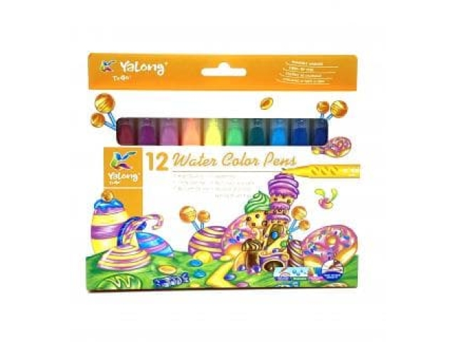 Фломастеры yalong water color pens 12 цветов