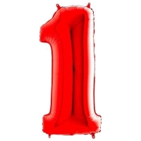 шар 102 см цифра 1 красный цвет