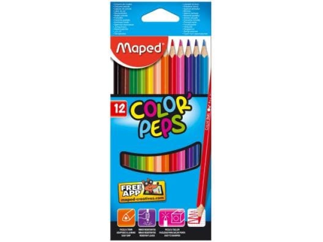Цветные карандаши 12 цветов Maped