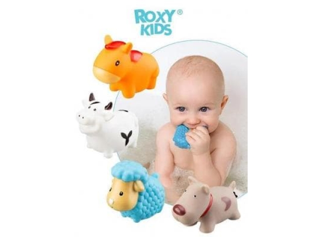 детские игрушки для ванной " моя ферма " Roxy kids 4шт