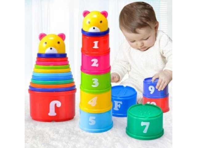 Детские чашки для складывания ( пирамидка дидактика ) с цифрами