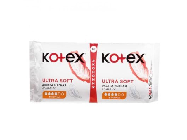 Прокладки Kotex Ultra Soft Normal 18шт