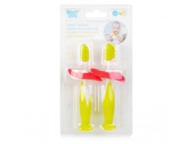 Набор зубная щетка - массажер для малышей (цвет зеленый ) Roxy kids
