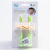 Набор зубная щетка - массажер для малышей (цвет мятный ) ROXY kids