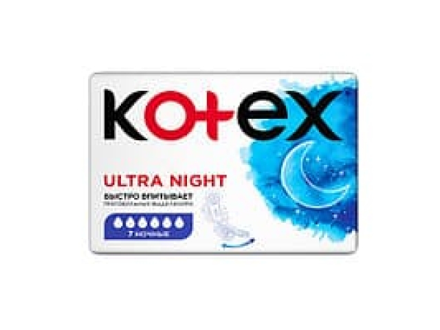 прокладки kotex ultra night ночные 7шт