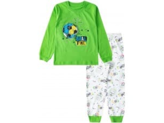 пижама для мальчика N13K-3/6 (зеленый/белый мяч)