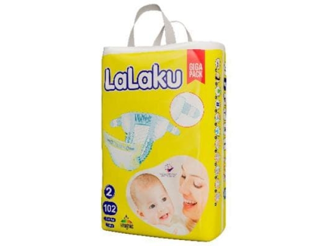 Подгузники Lalaku 2 (3-6кг) 100шт