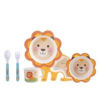 Бамбуковый набор детской посуды "Лев" цветная упаковка