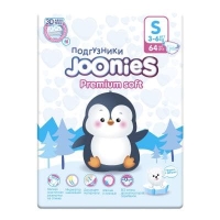Joonies premium Soft  подгузники S 3-6 кг 64шт Soft new