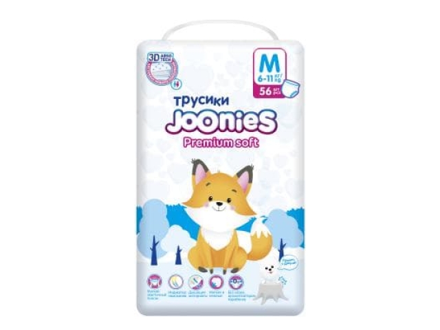 Joonies Premium Soft подгузники-трусики M56, 6-11 кг new